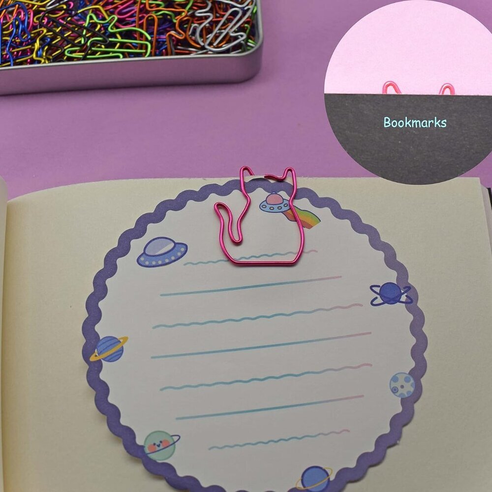 100 pcs Cat Paper Clips Cute Decorative Paperclips, Cat Lover Gifts for Women, F - Picture 4 of 6